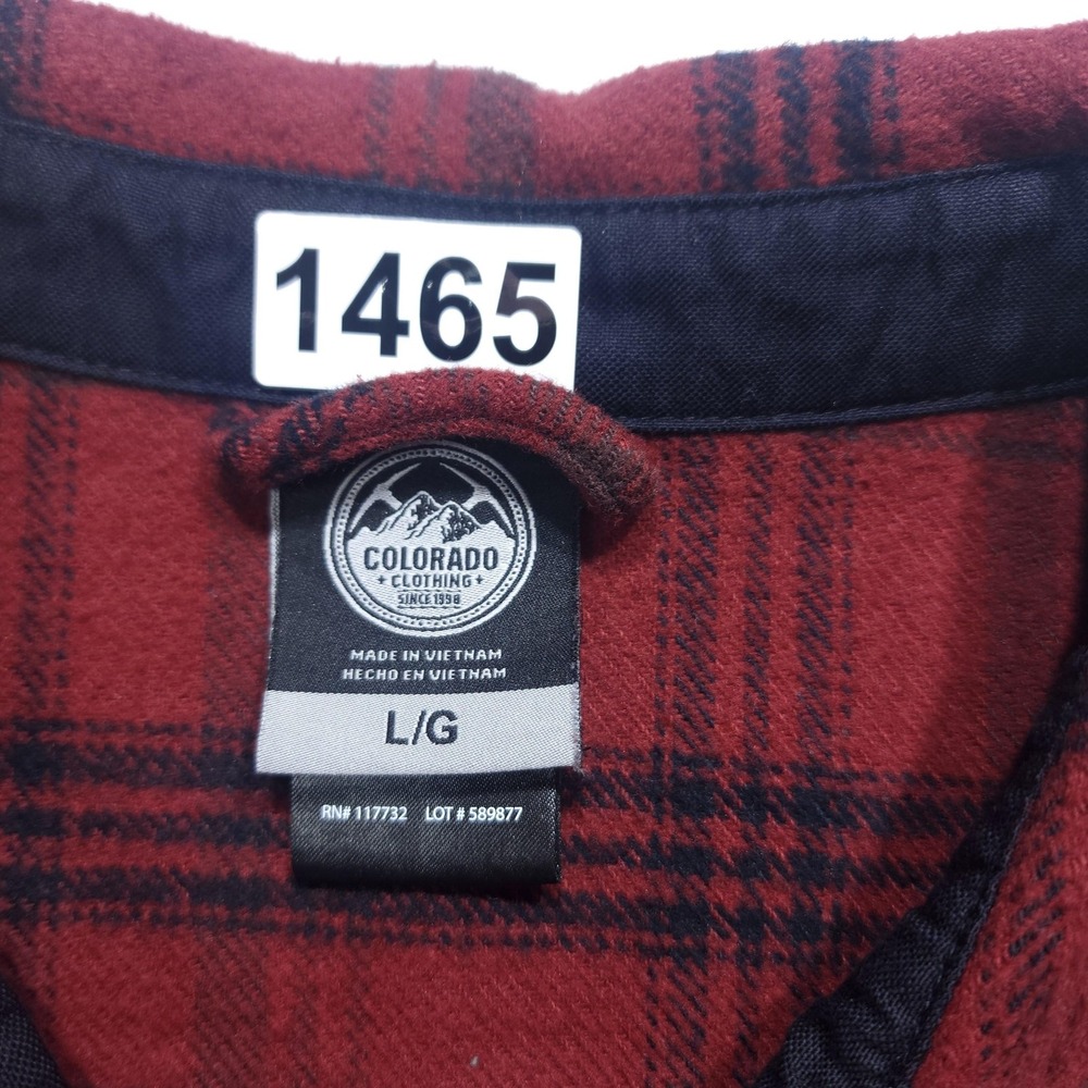 Colorado Clothing Flannel Shirt Men L Red Plaid - Picture 6 of 10